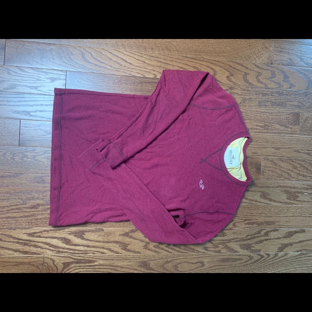 Hollister burgundy long sleeve t-shirt